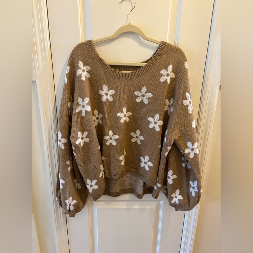 Altar'd State Brown Floral Sweater